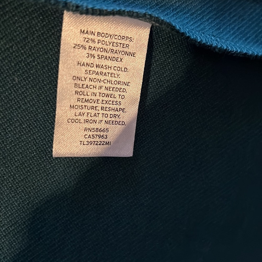 Leith from Nordstrom long polyester turquoise coat - Picture 7 of 7